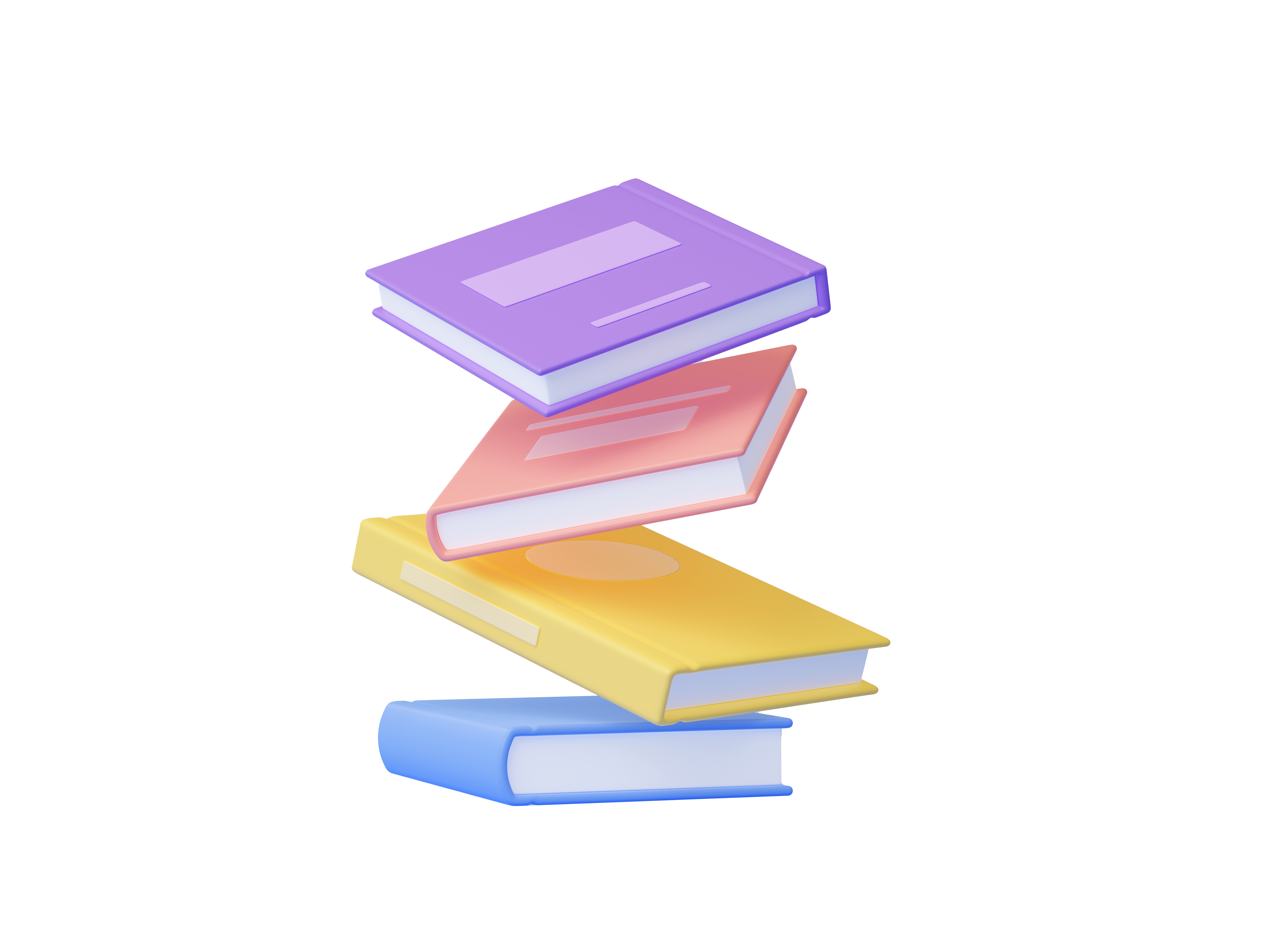 3d-render-books-fly-fall-blue-background